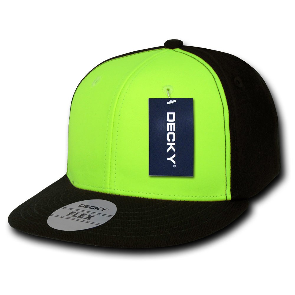 DECKY 6 Panel High Profile Structured Neon Flex Cap