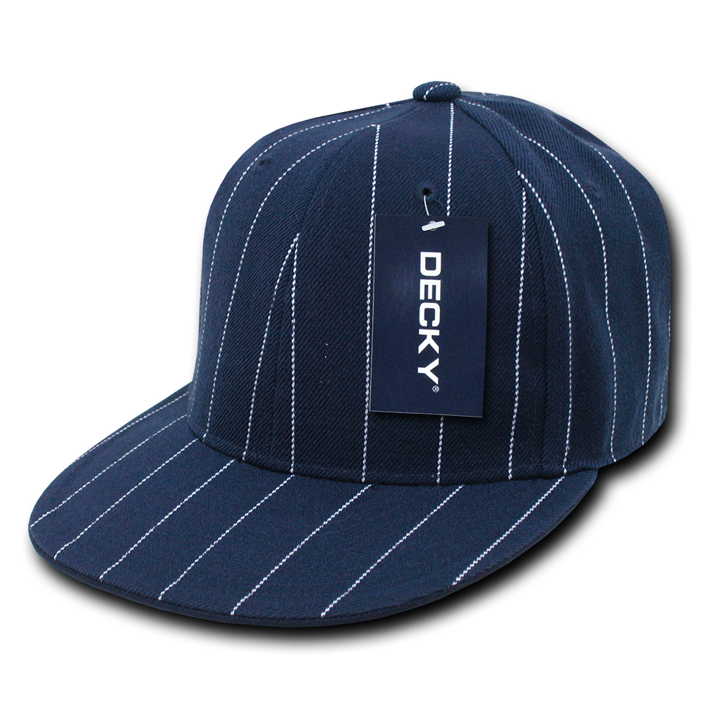 DECKY 6 Panel High Profile Structured Pin Striped Fitted