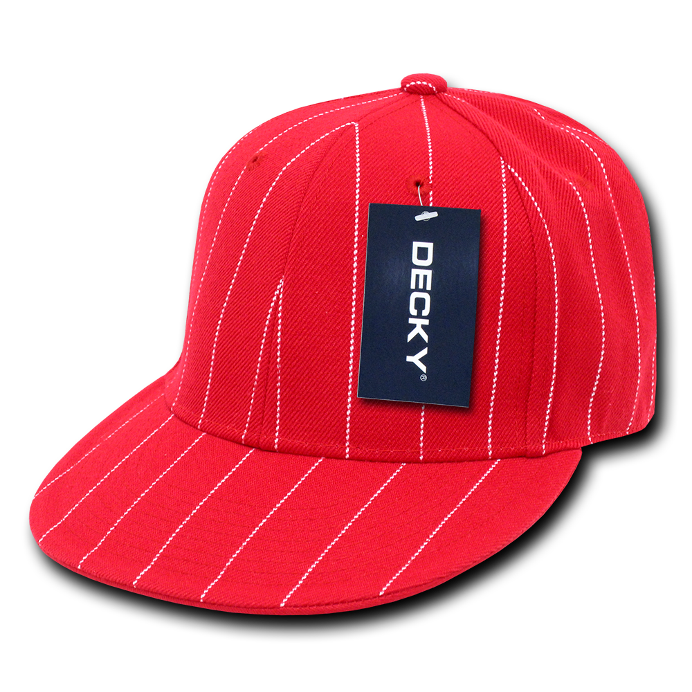 DECKY 6 Panel High Profile Structured Pin Striped Fitted